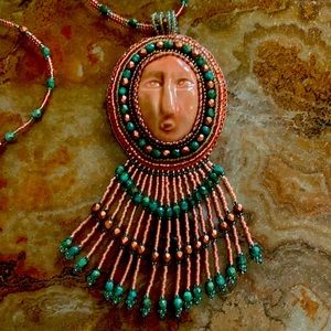 Hand beaded cabachon